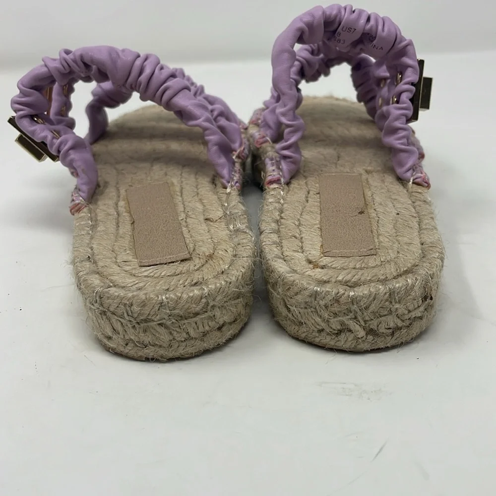 ASOS Design Purple Slip-On Double Scrunchie Strap Flat Espadrille Sandals Size 7